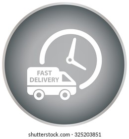 Fast delivery icon silhouette shipping truck isolated on white background vector illustration