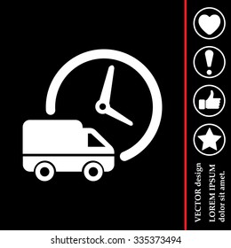 Fast delivery icon silhouette shipping truck isolated. vector illustration