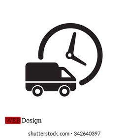 Fast delivery icon silhouette shipping truck isolated. vector illustration