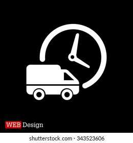 Fast delivery icon silhouette shipping truck isolated. vector illustration