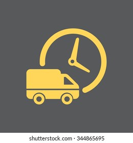 Fast delivery icon silhouette shipping truck isolated. vector illustration
