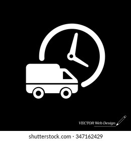 Fast delivery icon silhouette shipping truck isolated. vector illustration
