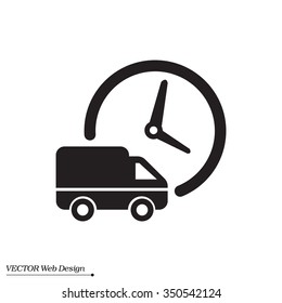 Fast delivery icon silhouette shipping truck isolated. vector illustration