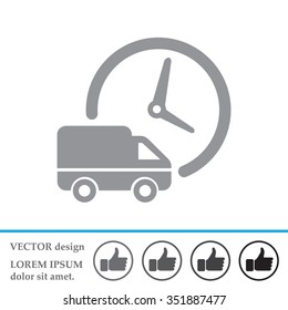 Fast delivery icon silhouette shipping truck isolated. vector illustration