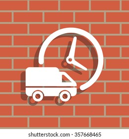 Fast delivery icon silhouette shipping truck isolated. vector illustration