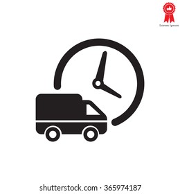 Fast delivery icon silhouette shipping truck isolated. vector illustration