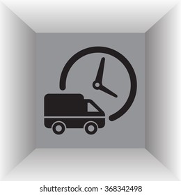 Fast delivery icon silhouette shipping truck isolated. vector illustration