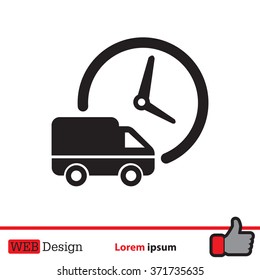 Fast delivery icon silhouette shipping truck isolated. vector illustration