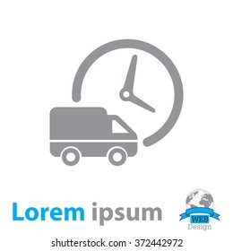 Fast delivery icon silhouette shipping truck isolated. vector illustration