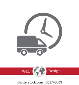 Fast delivery icon silhouette shipping truck isolated. vector illustration