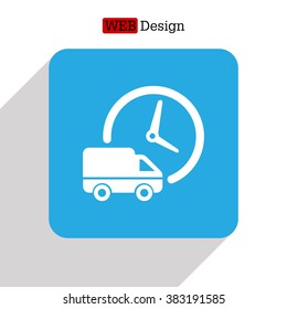 Fast delivery icon silhouette shipping truck isolated. vector illustration