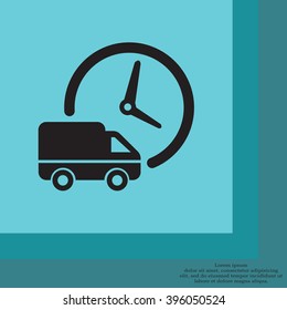 Fast delivery icon silhouette shipping truck isolated. vector illustration