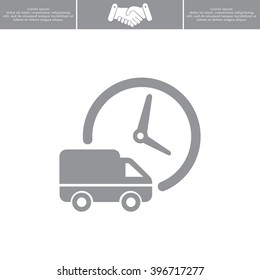 Fast delivery icon silhouette shipping truck isolated. vector illustration