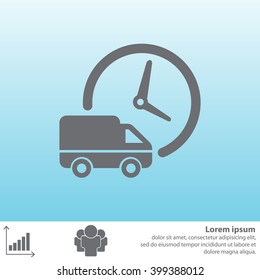 Fast delivery icon silhouette shipping truck isolated. vector illustration