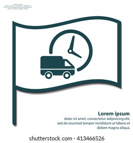 Fast delivery icon silhouette shipping truck isolated. vector illustration