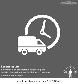 Fast delivery icon silhouette shipping truck isolated. vector illustration