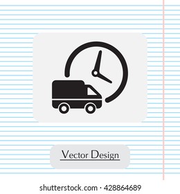 Fast delivery icon silhouette shipping truck isolated. vector illustration