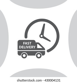 Fast delivery icon silhouette shipping truck isolated on white background vector illustration