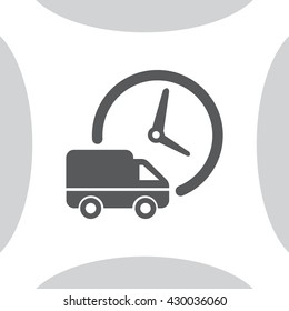 Fast delivery icon silhouette shipping truck isolated. vector illustration