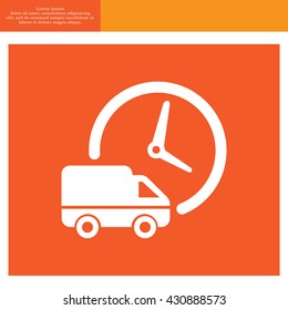 Fast delivery icon silhouette shipping truck isolated. vector illustration