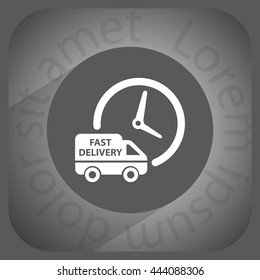 Fast delivery icon silhouette shipping truck isolated on white background vector illustration