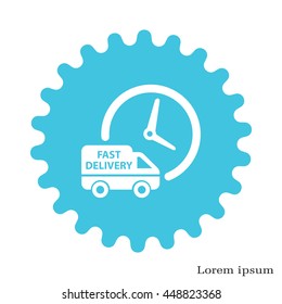 Fast delivery icon (silhouette). shipping truck 