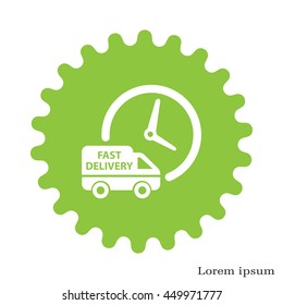 Fast delivery icon (silhouette). shipping truck 