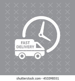 Fast delivery icon (silhouette). shipping truck 