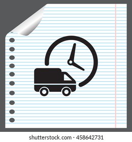 Fast delivery icon (silhouette). shipping truck isolated. vector illustration