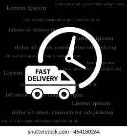 Fast delivery icon (silhouette). shipping truck 
