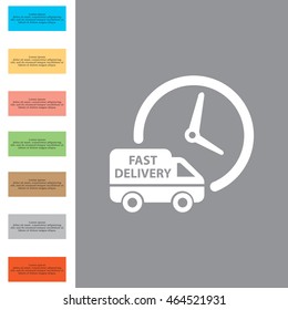 Fast delivery icon (silhouette). shipping truck 