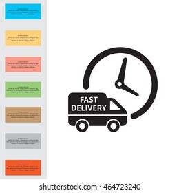 Fast delivery icon (silhouette). shipping truck 