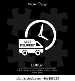 Fast delivery icon (silhouette). shipping truck 