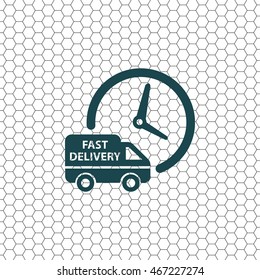 Fast delivery icon (silhouette). shipping truck 