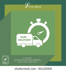 Fast delivery icon (silhouette). shipping truck 