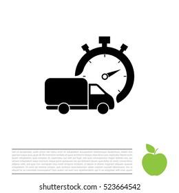 Fast delivery icon (silhouette). shipping truck isolated. vector illustration