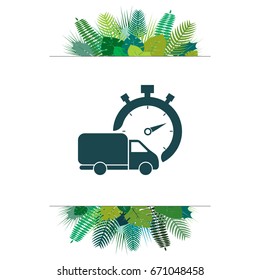 Fast delivery icon (silhouette). shipping truck isolated. vector illustration