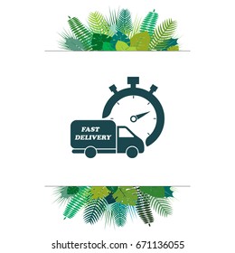 Fast delivery icon (silhouette). shipping truck 