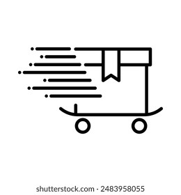 Fast delivery icon. Simple line icon. Isolate on white background. Vector.