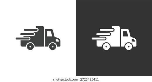 Icono de entrega rápida. Icono de la serie de glifos sólidos