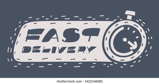Fast delivery icon. Timer and fast delivery sight on background. express and urgent shipping, services, chronometer sign.