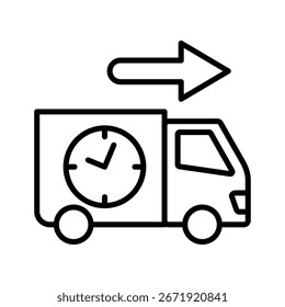 Ilustração de vetor de ícone de entrega rápida, fundo branco