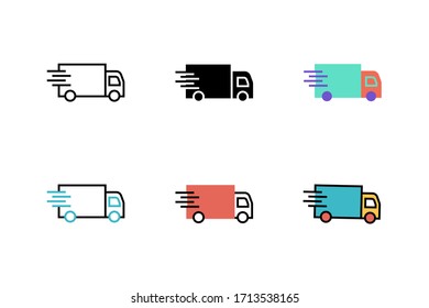 fast delivery icon vector illustration with six different style design. isolated on white background