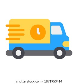 Icono de entrega rápida en estilo plano para cualquier proyecto, uso para la presentación de aplicaciones móviles del sitio web