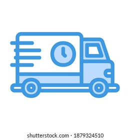 Fast Delivery icon vector illustration in blue style for any projects, use for website mobile app presentation