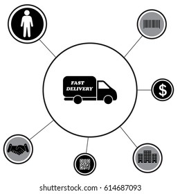 fast delivery icon. Vector illustration.