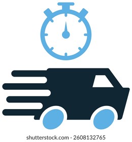 Fast delivery icon vector. Symbol for shipping, express, courier, transport, logistics. Ideal for website, app, infographic, and fast service promotion design. Simple vector illustration.