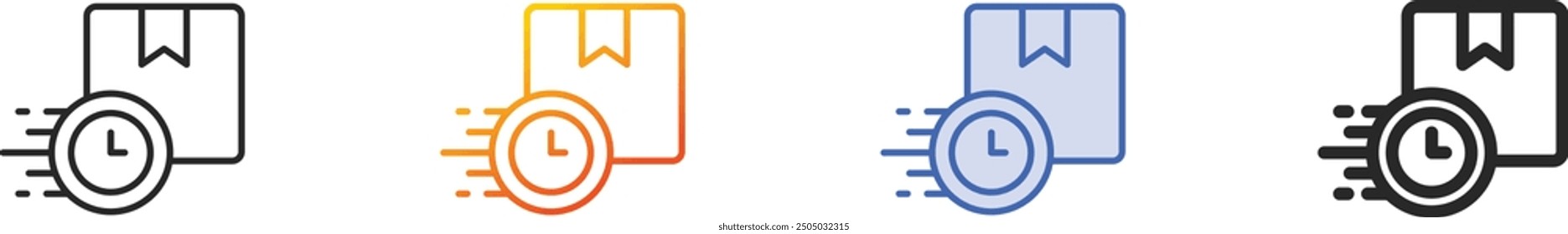 fast delivery icon.Thin Linear, Gradient, Blue Stroke and bold Style Design Isolated On White Background