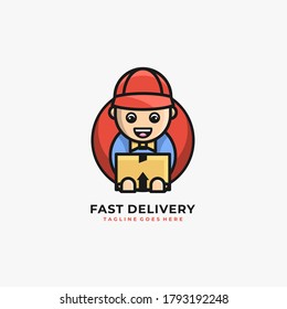 Fast Delivery Illustration Vector Logo.