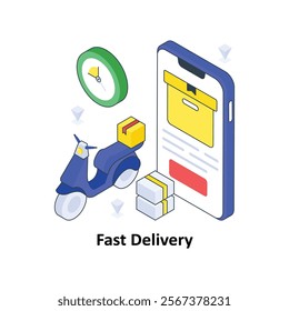 Fast Delivery isometric Colored illustration. EPS File stock illustration